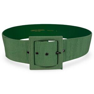 Carolina Herrera Wide Green Waist Belt • Rare Color • Made in Italy (L)